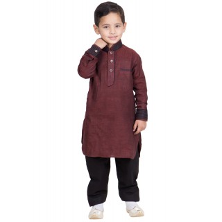 Pathani Suit for children- Lotus Brown colored